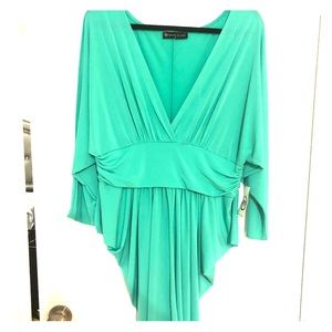 3/4 Sleeve Drape Side Dress